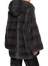 Back View - Click To Enlarge - YVES SALOMON - Hooded Tie Front Fur Jacket