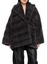 YVES SALOMON Hooded Tie Front Fur Jacket
