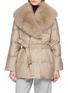 YVES SALOMON Detachable Fur Collar Double-Breasted Down Jacket