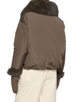 Back View - Click To Enlarge - YVES SALOMON - Fox Fur Removable Gloves Puffer Jacket