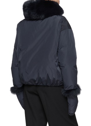 Back View - Click To Enlarge - YVES SALOMON - Fox Fur Removable Gloves Puffer Jacket