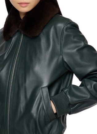  - YVES SALOMON - Fur Collar Leather Jacket