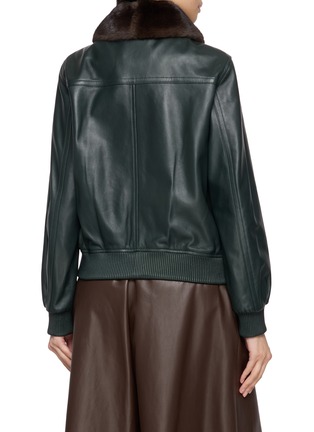 Back View - Click To Enlarge - YVES SALOMON - Fur Collar Leather Jacket