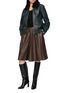 Figure View - Click To Enlarge - YVES SALOMON - Fur Collar Leather Jacket