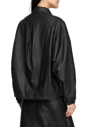 Back View - Click To Enlarge - YVES SALOMON - Drawstring Hem Snap Button Jacket