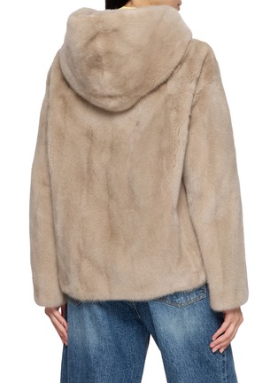 Back View - Click To Enlarge - YVES SALOMON - Hooded Mink Fur Jacket