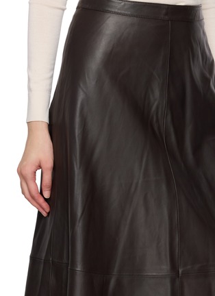  - YVES SALOMON - Flared Leather Midi Skirt