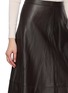  - YVES SALOMON - Flared Leather Midi Skirt
