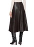 Back View - Click To Enlarge - YVES SALOMON - Flared Leather Midi Skirt
