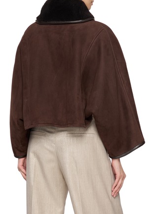 Back View - Click To Enlarge - YVES SALOMON - Short Leather Shearling Cape