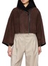 YVES SALOMON Short Leather Shearling Cape