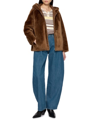 Figure View - Click To Enlarge - YVES SALOMON - Hooded Fur Jacket