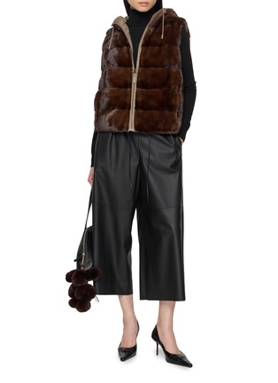 Figure View - Click To Enlarge - YVES SALOMON - Reversible Fox Fur Puffer Vest