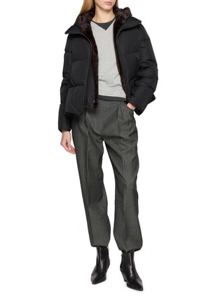 Figure View - Click To Enlarge - YVES SALOMON - Fur-Lined Hooded Down Jacket
