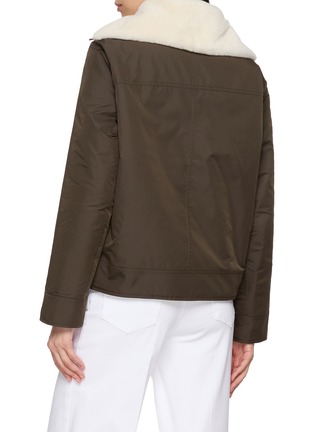Back View - Click To Enlarge - YVES SALOMON - Reversible Contrast Collar Leather Jacket