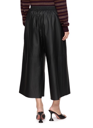 Back View - Click To Enlarge - YVES SALOMON - Cropped Wide Leg Leather Pants