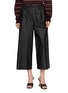 YVES SALOMON Cropped Wide Leg Leather Pants