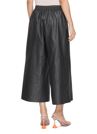 Back View - Click To Enlarge - YVES SALOMON - Cropped Wide Leg Leather Pants