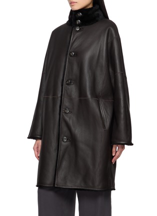 Detail View - Click To Enlarge - YVES SALOMON - Long-Sleeve Shearling Coat