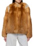 YVES SALOMON Collarless Fox Fur Jacket