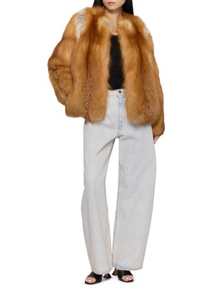Figure View - Click To Enlarge - YVES SALOMON - Collarless Fox Fur Jacket