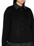  - YVES SALOMON - Contrast Collar Button Up Jacket