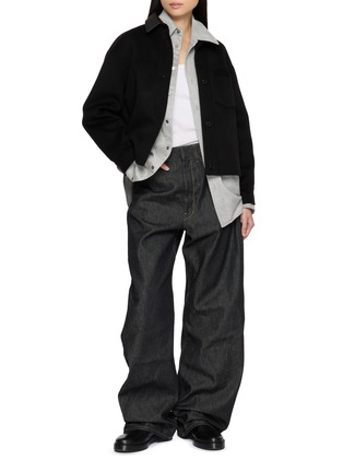Figure View - Click To Enlarge - YVES SALOMON - Contrast Collar Button Up Jacket
