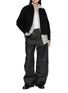 Figure View - Click To Enlarge - YVES SALOMON - Contrast Collar Button Up Jacket