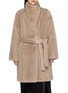 YVES SALOMON Stand Collar Belted Fur Coat