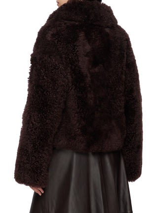 Back View - Click To Enlarge - YVES SALOMON - Cropped Curly Shearling Jacket