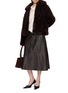 Figure View - Click To Enlarge - YVES SALOMON - Cropped Curly Shearling Jacket