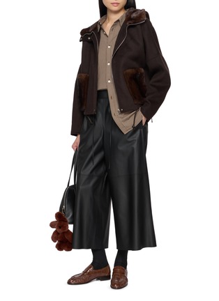 Figure View - Click To Enlarge - YVES SALOMON - Mink-Trimmed Wool Hooded Jacket