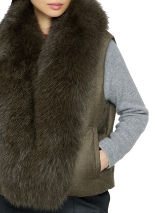  - YVES SALOMON - Fox Fur Collar Puffer Vest
