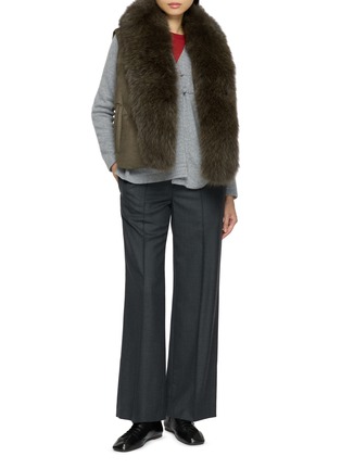 Figure View - Click To Enlarge - YVES SALOMON - Fox Fur Collar Puffer Vest