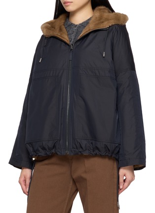 Detail View - Click To Enlarge - YVES SALOMON - Reversible Hooded Fur Jacket