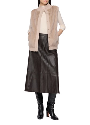 Figure View - Click To Enlarge - YVES SALOMON - Single-Breasted Mink Knit Vest