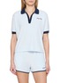 SPORTY & RICH Signature Logo Cotton Terry Polo Shirt