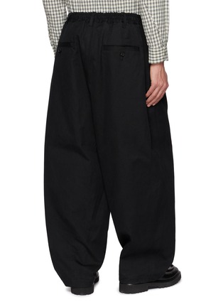 Back View - Click To Enlarge - COMME DES GARÇONS HOMME - Elasticated Waistband Wide Leg Cotton Twill Pants