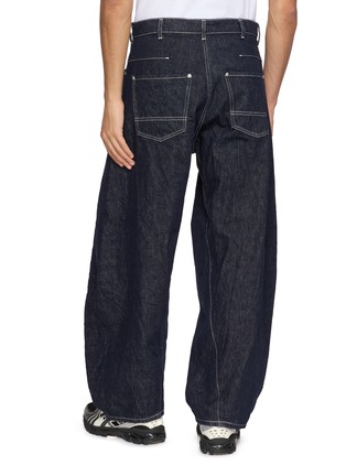 Back View - Click To Enlarge - COMME DES GARÇONS HOMME - Cotton Reactive Denim Barrel Leg Jeans