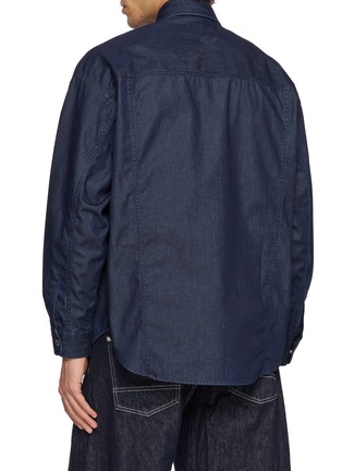 Back View - Click To Enlarge - COMME DES GARÇONS HOMME - Laminated Triple-Layer Lightweight Denim Shirt