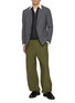 Figure View - Click To Enlarge - COMME DES GARÇONS HOMME - Serge Panel Zip Up Cotton Broadcloth Shirt