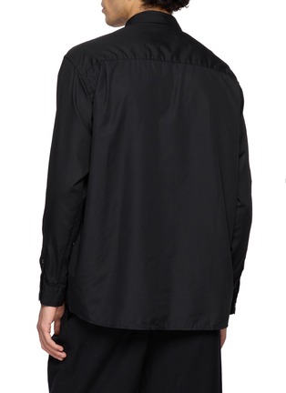 Back View - Click To Enlarge - COMME DES GARÇONS HOMME - Serge Panel Zip Up Cotton Broadcloth Shirt
