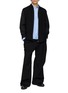 Figure View - Click To Enlarge - COMME DES GARÇONS HOMME - Serge Panel Zip Up Cotton Broadcloth Shirt