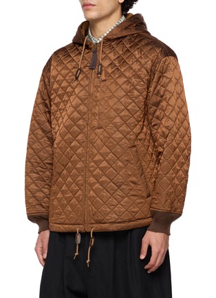 Detail View - Click To Enlarge - COMME DES GARÇONS HOMME - Reversible Hooded Quilted Cotton Oxford Jacket
