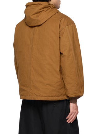 Back View - Click To Enlarge - COMME DES GARÇONS HOMME - Reversible Hooded Quilted Cotton Oxford Jacket