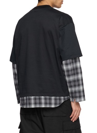 Back View - Click To Enlarge - COMME DES GARÇONS HOMME - Layered Ombré Check Cotton T-Shirt