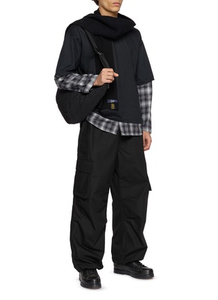 Figure View - Click To Enlarge - COMME DES GARÇONS HOMME - Layered Ombré Check Cotton T-Shirt