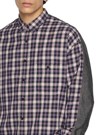  - COMME DES GARÇONS HOMME - Contrast Back Chequered Cotton Twill Shirt