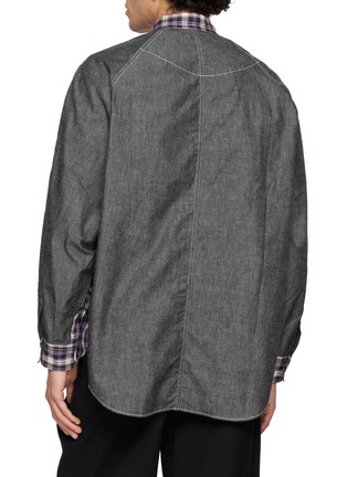 Back View - Click To Enlarge - COMME DES GARÇONS HOMME - Contrast Back Chequered Cotton Twill Shirt