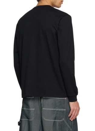 Back View - Click To Enlarge - COMME DES GARÇONS HOMME - Long Sleeve Logo Print Cotton Jersey T-shirt